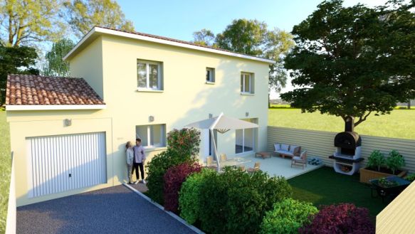 maison à étage de 120 m² avec garage de 18 m² 4 chambres dont une suite parentale une pièces de vie spacieuse cuisine ouverte sur un terrain de 620 m² à la fare les oliviers