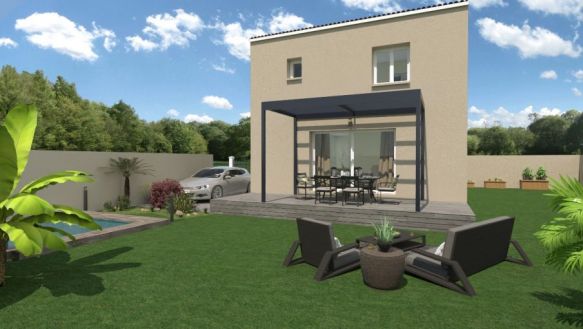 maison à étage de 85m² avec garage de 14m² à l'étage 3 chambres une salle de bains équipée au rdv une pièces a vivre de 37m² avec cellier cuisine ouverte + garage de 14m²  sur un terrain de  625m² à Meyreuil