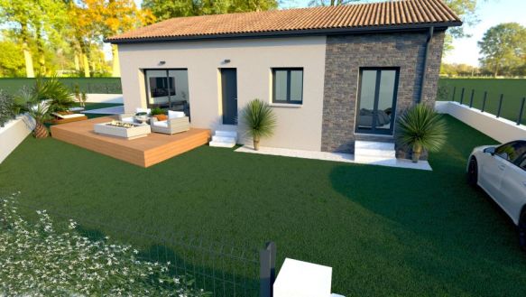 maison de plain pieds de 86 m² avec 3 chambres une salle de bain équipée une pièces de vie avec cuisine ouverte sur un terrain de 544 m² à salon de provence