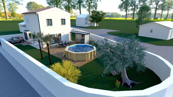 Projet de construction à Lunel 34400 villa de 84 m² sur parcelle de 448 m²