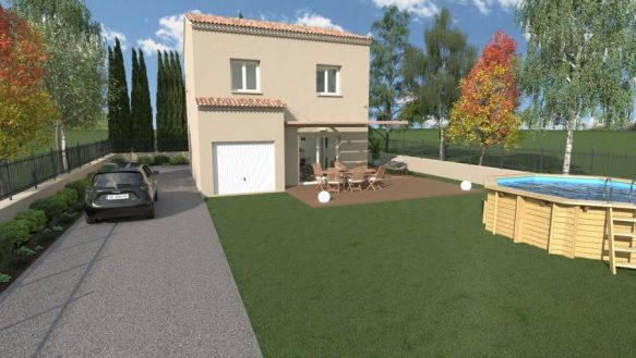 Maison neuve à construire de 85 m² avec garage et terrain de 455 m² à Velaux