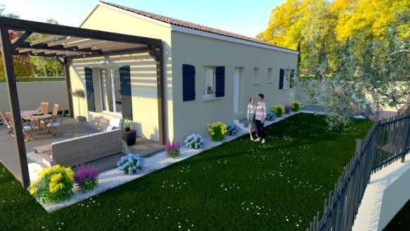 Maison neuve plain-pied de 115 m² avec terrain viabilisé de 1237 m² à Istres (13800)