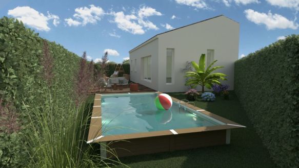 villa de plain pied neuve avec grand sejour et 3 chambres sur un terrain de 558m2 viabilisé