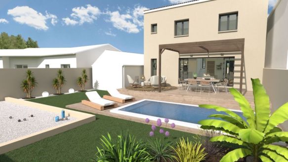 Maison neuve à étage avec 3 chambres et terrain viabilisé de 428 m² à Istres