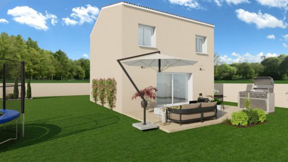 maison à étage de 84m² au rdc une pièces de vie de 38m² avec cellier cuisine ouverte wc à l'étage 3 chambres salle de bains wc sur un terrain de 459m² à robion